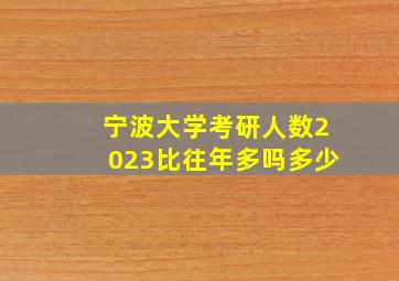 宁波大学考研人数2023比往年多吗多少