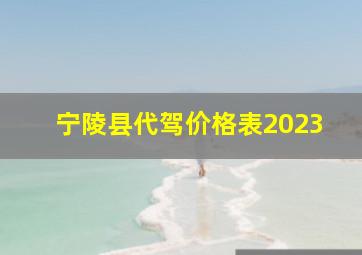 宁陵县代驾价格表2023