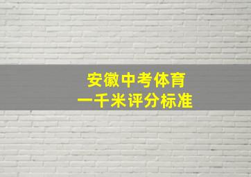 安徽中考体育一千米评分标准