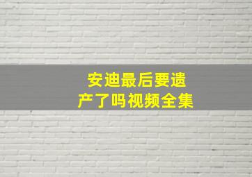 安迪最后要遗产了吗视频全集