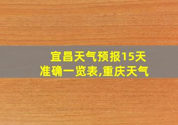 宜昌天气预报15天准确一览表,重庆天气