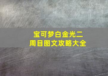 宝可梦白金光二周目图文攻略大全