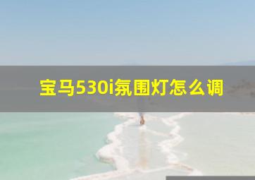 宝马530i氛围灯怎么调