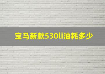 宝马新款530li油耗多少