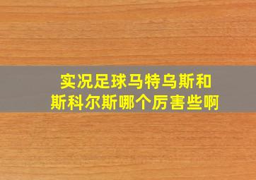 实况足球马特乌斯和斯科尔斯哪个厉害些啊