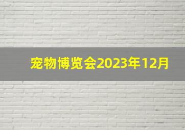 宠物博览会2023年12月