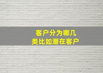 客户分为哪几类比如潜在客户