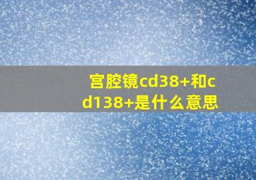 宫腔镜cd38+和cd138+是什么意思