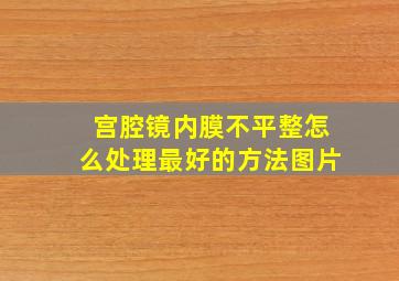 宫腔镜内膜不平整怎么处理最好的方法图片