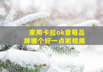 家用卡拉ok音箱品牌哪个好一点呢视频