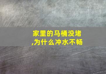 家里的马桶没堵,为什么冲水不畅