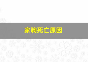 家驹死亡原因