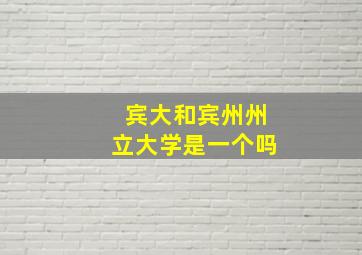 宾大和宾州州立大学是一个吗