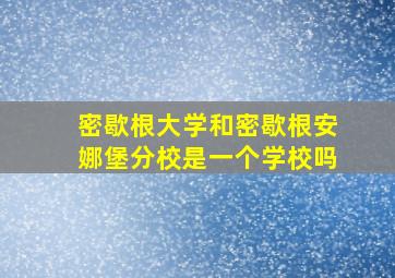 密歇根大学和密歇根安娜堡分校是一个学校吗