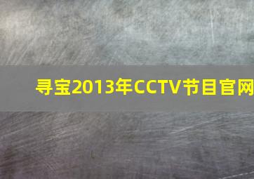 寻宝2013年CCTV节目官网