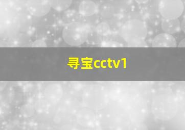 寻宝cctv1