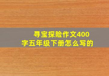 寻宝探险作文400字五年级下册怎么写的