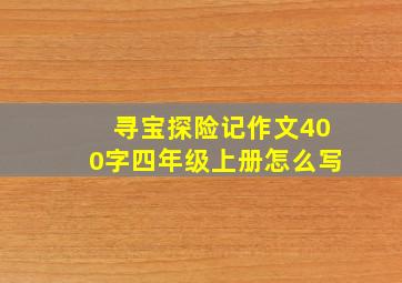 寻宝探险记作文400字四年级上册怎么写