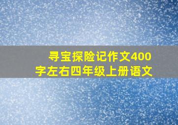 寻宝探险记作文400字左右四年级上册语文