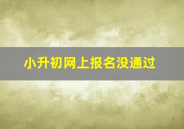 小升初网上报名没通过