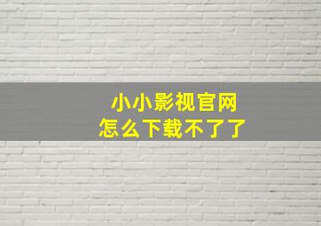 小小影视官网怎么下载不了了