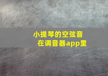 小提琴的空弦音在调音器app里