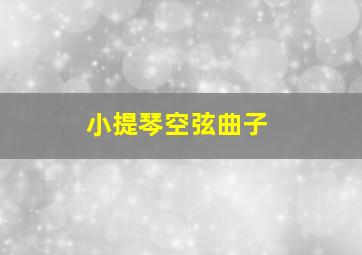 小提琴空弦曲子