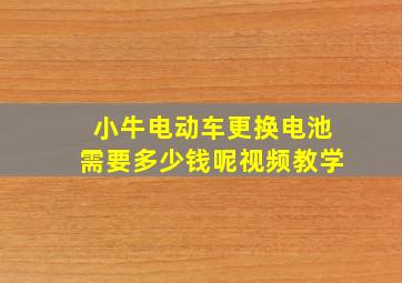 小牛电动车更换电池需要多少钱呢视频教学