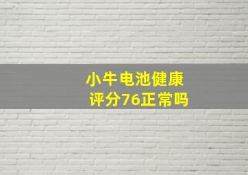 小牛电池健康评分76正常吗