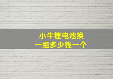 小牛锂电池换一组多少钱一个