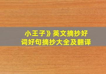 小王子》英文摘抄好词好句摘抄大全及翻译