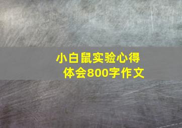 小白鼠实验心得体会800字作文