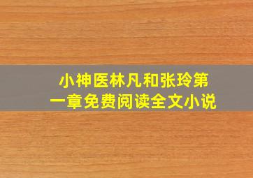 小神医林凡和张玲第一章免费阅读全文小说