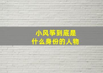 小风筝到底是什么身份的人物