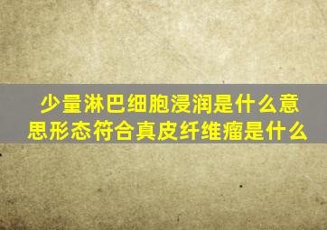 少量淋巴细胞浸润是什么意思形态符合真皮纤维瘤是什么