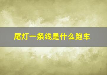 尾灯一条线是什么跑车