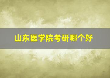 山东医学院考研哪个好