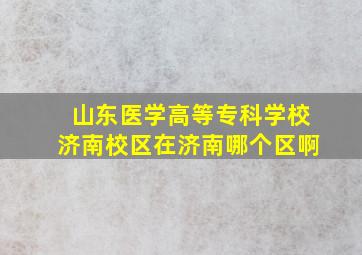 山东医学高等专科学校济南校区在济南哪个区啊