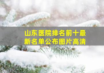 山东医院排名前十最新名单公布图片高清