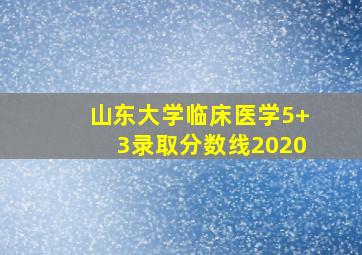 山东大学临床医学5+3录取分数线2020