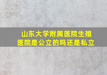 山东大学附属医院生殖医院是公立的吗还是私立