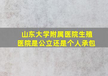 山东大学附属医院生殖医院是公立还是个人承包