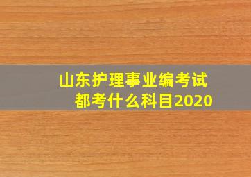 山东护理事业编考试都考什么科目2020