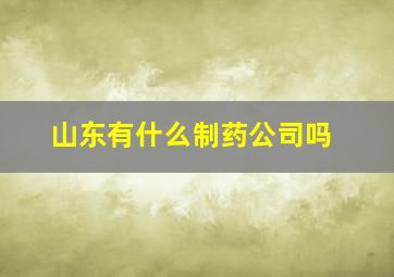 山东有什么制药公司吗