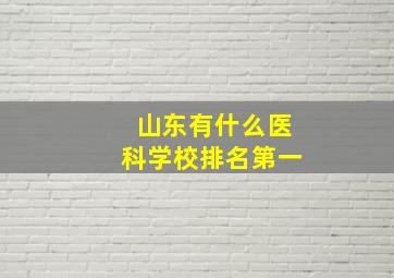 山东有什么医科学校排名第一