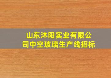 山东沐阳实业有限公司中空玻璃生产线招标