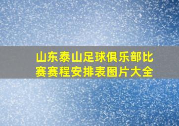 山东泰山足球俱乐部比赛赛程安排表图片大全