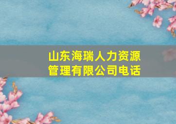 山东海瑞人力资源管理有限公司电话