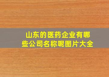 山东的医药企业有哪些公司名称呢图片大全