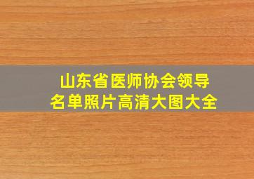 山东省医师协会领导名单照片高清大图大全